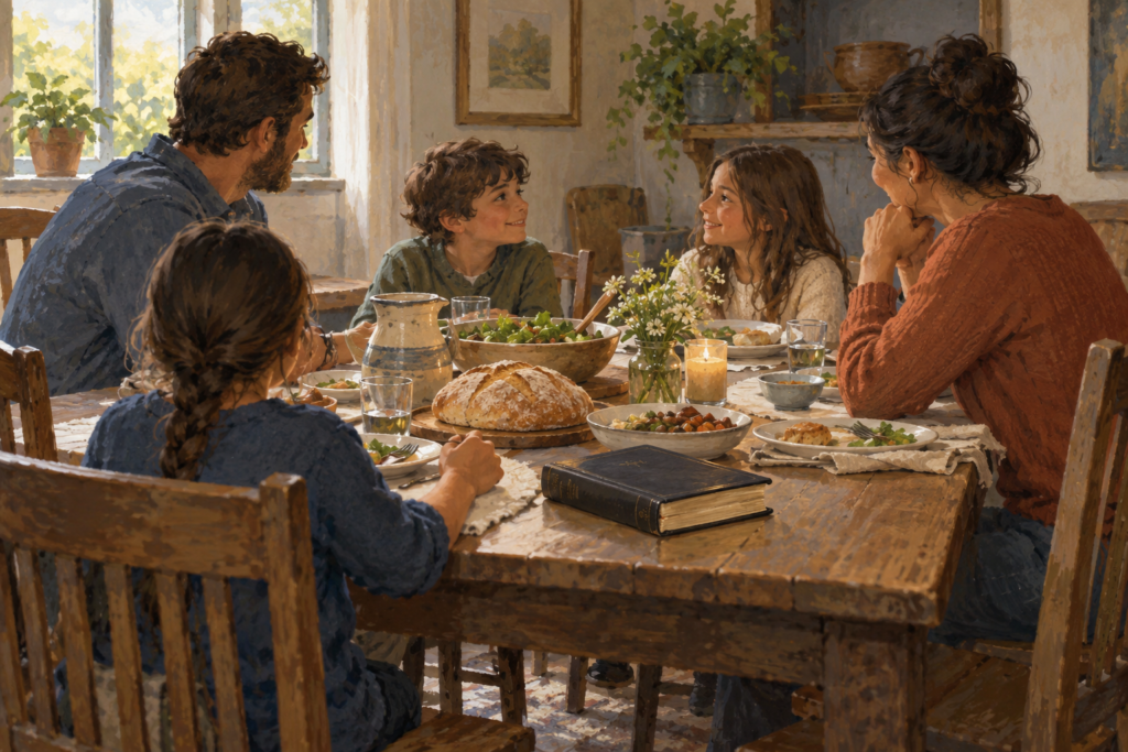 Editorial illustration for Four Ingredients for a Gospel Glued Family